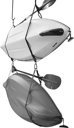 Kayak And SUP Storage Straps -Kayak Equipment Store Systemedesanglederangementdoublepourkayak Pourinterieuretexterieur Cintrespourplanchedepaddle Livreavecclipdepagaie PS1954
